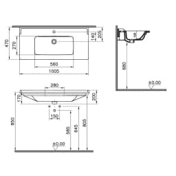 Vitra Integra Classic 100x46 Cm Etajerli Lavabo 7002B003-0001 görsel 2