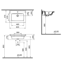 Vitra Integra Classic 60x46 Cm Etajerli Lavabo 7000B003-0001 görsel 3