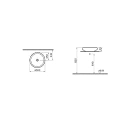 Vitra İstanbul 50x50 Cm Yuvarlak Çanak Lavabo 4522B403-0016 görsel 3