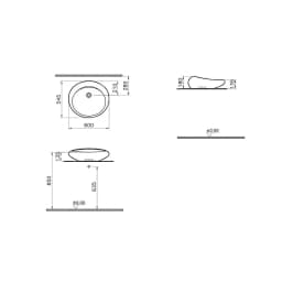 Vitra İstanbul 60x55 Cm Yuvarlak Çanak Lavabo 4280B403-0016 görsel 4
