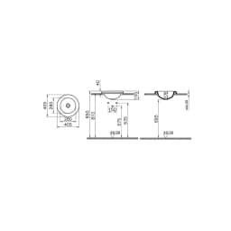 Vitra Liquid 40x40 Cm Yuvarlak Tezgahüstü Lavabo 7311B403-0016 görsel 3