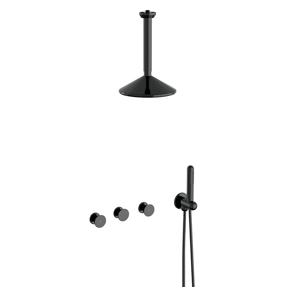 Vitra Liquid Parlak Siyah Ankastre Duş Seti A4277739