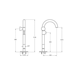 Vitra Liquid Parlak Siyah Yüksek Lavabo Bataryası A4277639 görsel 2
