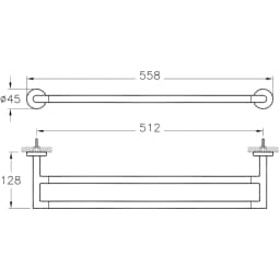 Vitra Minimax İkili Mat Siyah Havluluk - A4479436 görsel 2