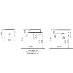 Vitra Nuo 50x38 Cm Dikdörtgen Tezgahaltı Lavabo 7436B003-1083 görsel 2