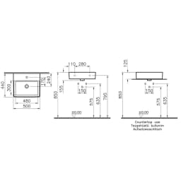 Vitra Nuo 50x44 Cm Dikdörtgen Çanak Lavabo 7431B003-0631 görsel 4