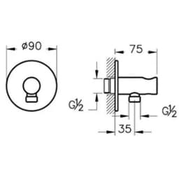 Vitra Origin Ankastre Sarı El Duşu Çıkışı - A4262525 görsel 2