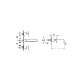 Vitra Origin Classic 3 Delikli Ankastre Lavabo Bataryası A42890 görsel 2