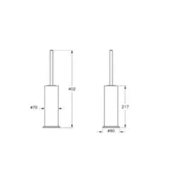 Vitra Origin Classic Siyah Yerden Tuvalet Fırçalığı A4452136 A4452136 görsel 2