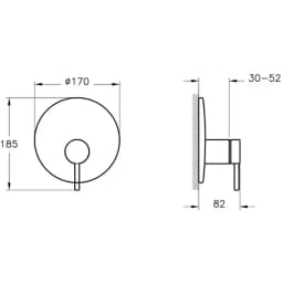 Vitra Origin Soft Bakır Ankastre Mekanik Banyo Bataryası - A4282329 görsel 2