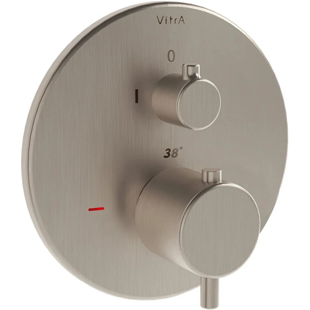 Vitra Origin Fırçalanmış Nikel Ankastre Termostatik Duş Bataryası - A4267234