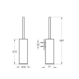 Vitra Origin Fırçalanmış Nikel Duvardan Tuvalet Fırçalığı A4489434 görsel 2