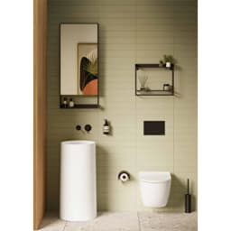 Vitra Origin Mat Siyah Kapaklı Tuvalet Kağıtlığı A4488836 görsel 2