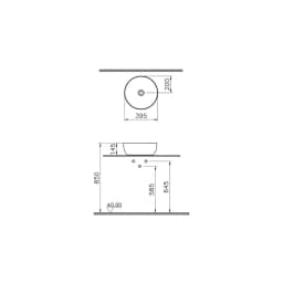 Vitra Outline 40x40 Cm Yuvarlak Mat Siyah Çanak Lavabo 5992B483-0016 görsel 3