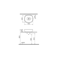 Vitra Outline 45x41 Cm Dikdörtgen Mat Taş Gri Çanak Lavabo 5994B476-0016 görsel 2