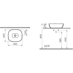 Vitra Outline 45x41 Cm Mat Kum Beji Çanak Lavabo - 5994B422-0016 görsel 2