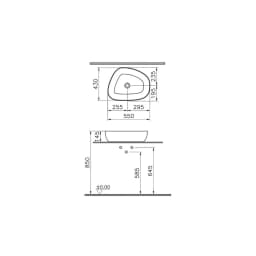 Vitra Outline 55x43 Cm Mat Beyaz Çanak Lavabo 5991B401-0016 görsel 4