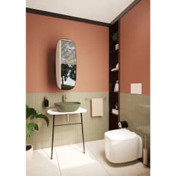 Vitra Plural 45x38 Cm Oval Mat Yosun Yeşili Çanak Lavabo 7810B475-0016 görsel 2