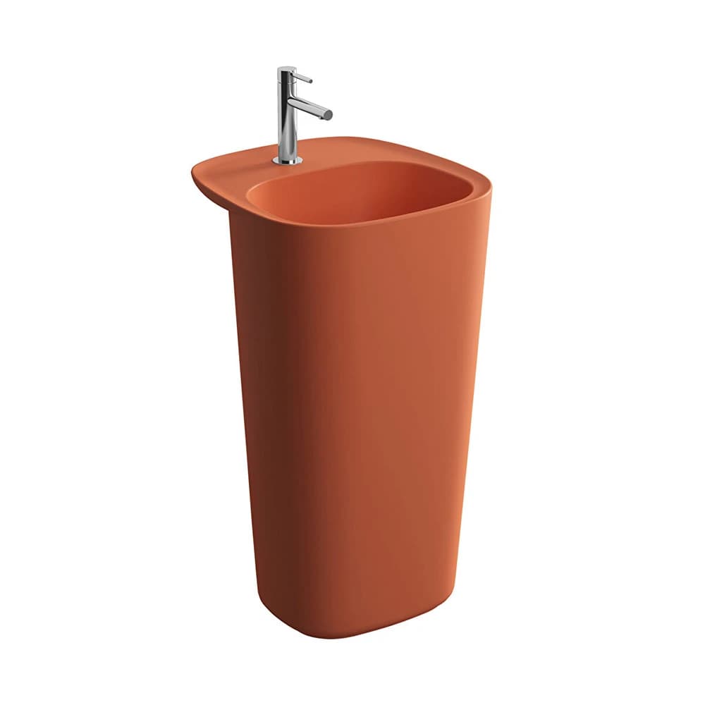 Vitra Plural 50x53 Cm Mat Terra Rosa Monoblok Lavabo 7814B477-0041