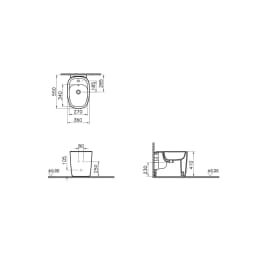 Vitra Plural 55 Cm Mat Siyah Duvara Sıfır Yerden Bide 7816B483-0288 görsel 3