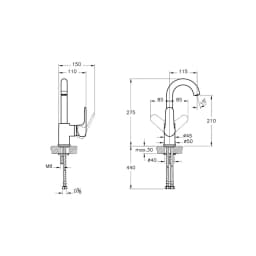 Vitra Root Round Döner Borulu Lavabo Bataryası A42754 görsel 2