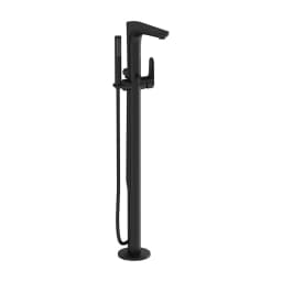 Vitra Root Round El Duşlu Yerden Mat Siyah Küvet Bataryası A4274136 görsel 1