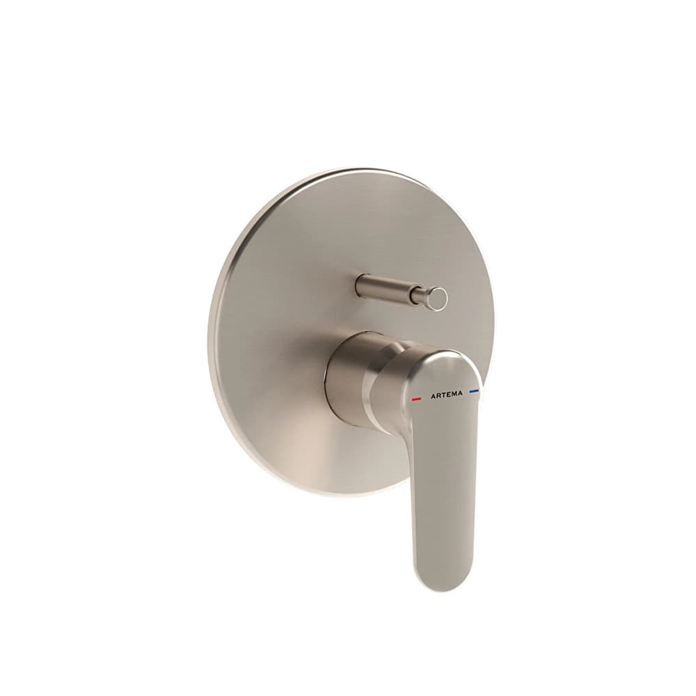 Vitra Root Round Fırçalanmış Nikel Ankastre Banyo Bataryası A4283034