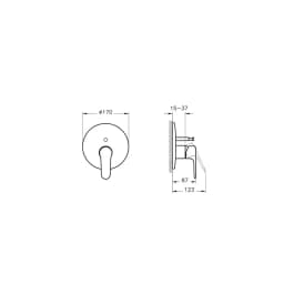 Vitra Root Round Fırçalanmış Nikel Ankastre Banyo Bataryası A4283034 görsel 2