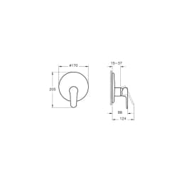 Vitra Root Round Mat Siyah Ankastre Duş Bataryası A4282936 görsel 2