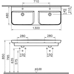 Vitra Sento 130x49 Cm Etajerli Lavabo 5949B003-0001 görsel 4