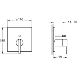 Vitra Suit Parlak Siyah Ankastre Mekanik Banyo Bataryası - A4282039 görsel 2