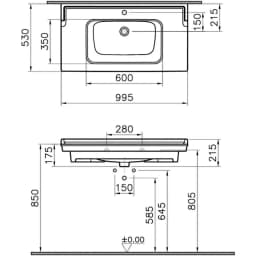 Vitra Valarte 100x53 Cm Etajerli Lavabo - 7803B403-0001 görsel 3