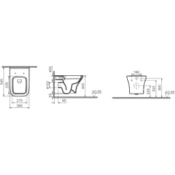 Vitra Zentrum Square SmoothFlush Asma Klozet - 7484L003-0090 görsel 2