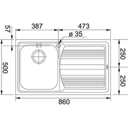 Franke Logica Line Llx 611-86 Sağ Damlalıklı Çelik Evye görsel 2