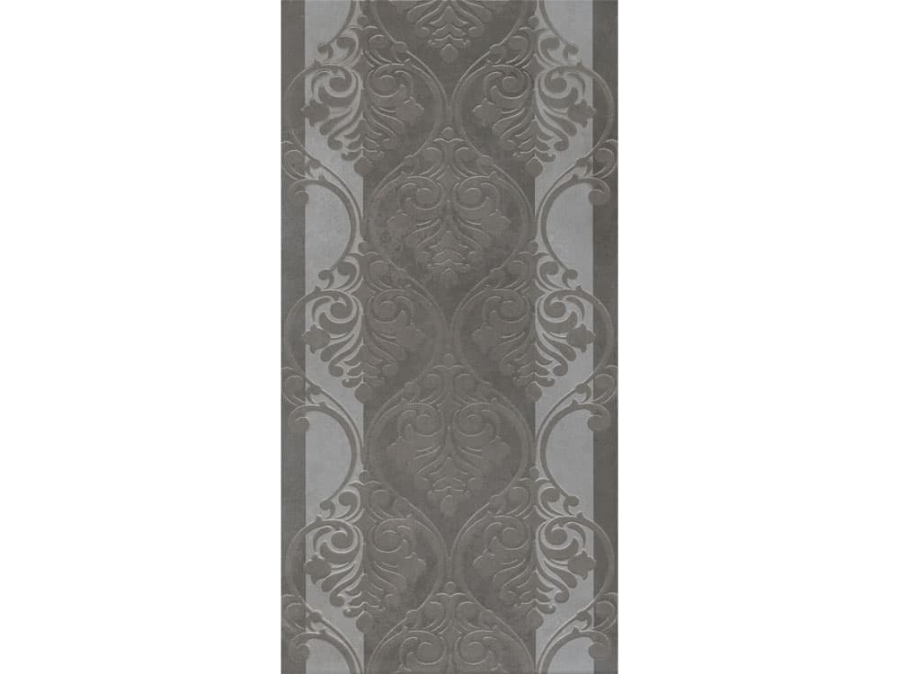 Çanakkale Seramik Cam-6882 Fresco Antrasit Damask Dekor X 30X60