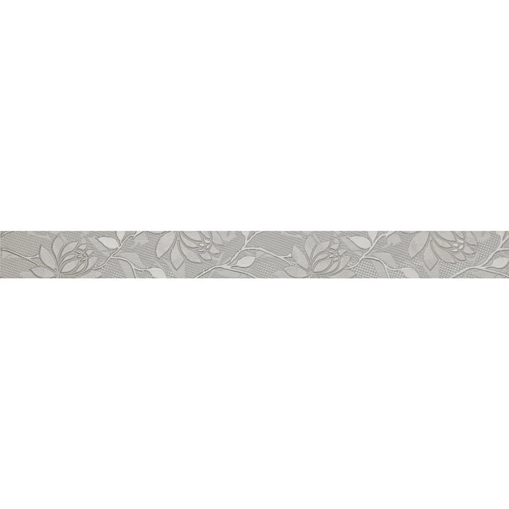 Çanakkale Seramik Cam-6676 Glamour Floral Bordür Gri 6x60