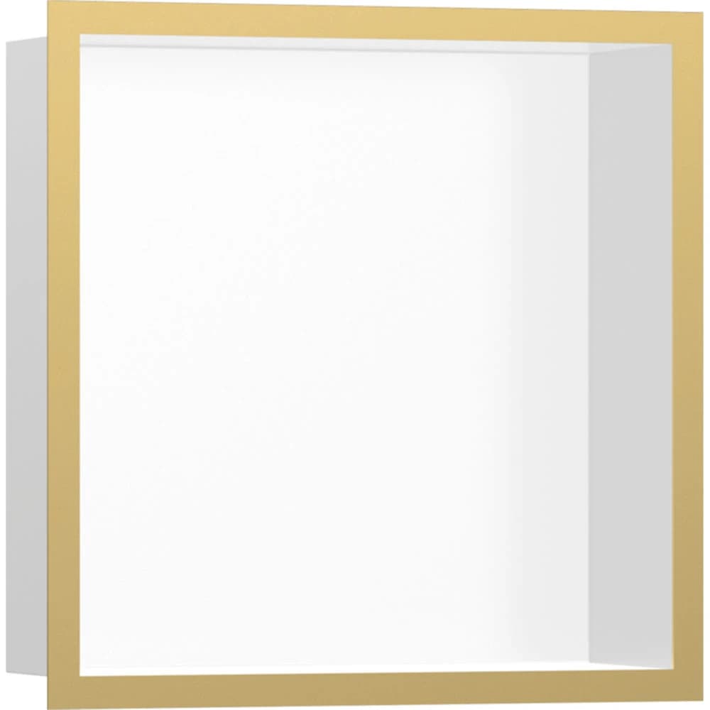 Hansgrohe XtraStoris Individual 30x30x10 Cm Parlak Altın Çerçeveli Mat Beyaz Duvar Nişi