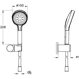 Artema Base Round 1 Fonksiyonlu El Duşu Takımı - A45907 görsel 2