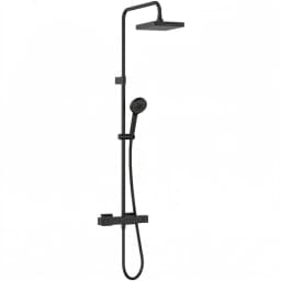 Artema Base Square 200 Termostatik Duş Bataryalı Mat Siyah Duş Kolonu - A4730636 görsel 1