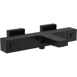 Artema Base Square Mat Siyah Termostatik Banyo Bataryası - A4730236 görsel 1