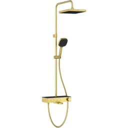 Artema Core Square 250 Termostatik Banyo Bataryalı Fırçalı Altın Duş Kolonu - A4731025 görsel 1