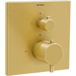 Artema AquaHeat Square Fırçalanmış Altın Ankastre Termostatik Banyo Bataryası - A4326825 görsel 1