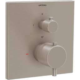 Artema AquaHeat Square Fırçalanmış Nikel Ankastre Termostatik Banyo Bataryası - A4326834 görsel 1