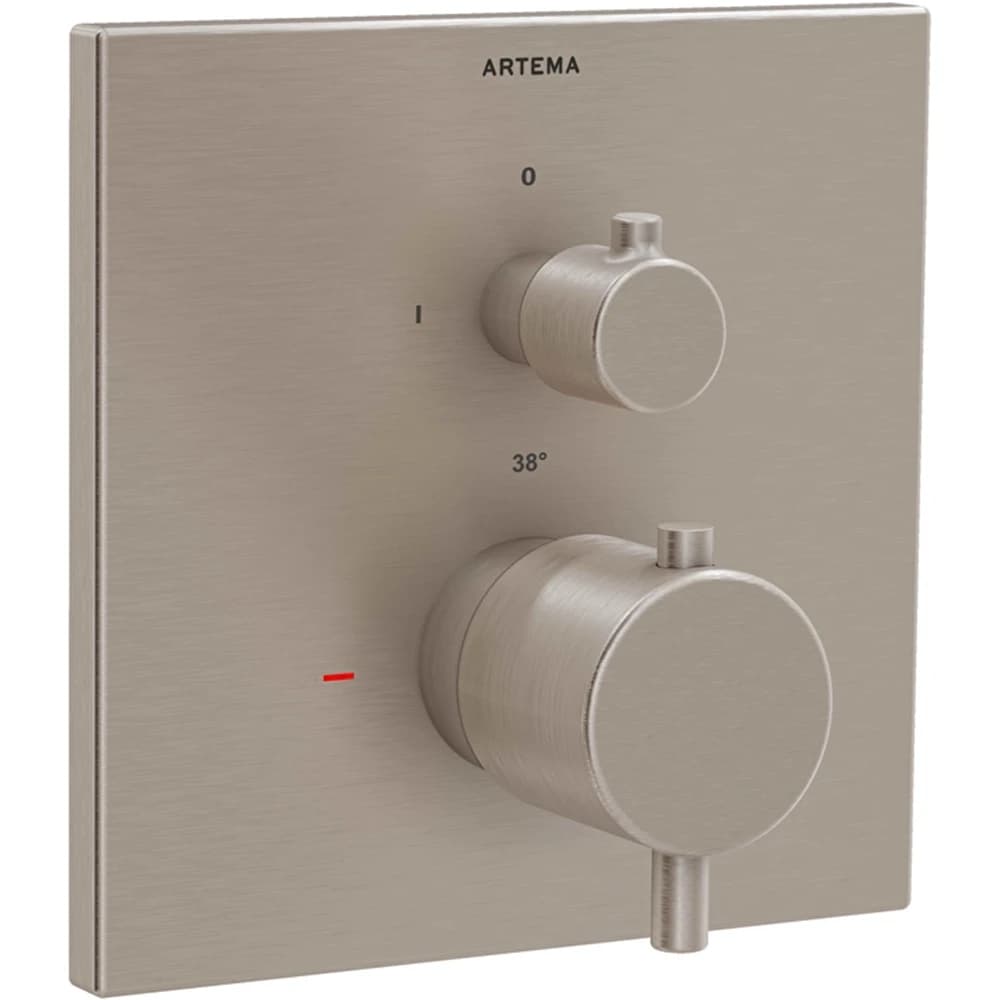 Artema AquaHeat Square Fırçalanmış Nikel Ankastre Termostatik Banyo Bataryası - A4326834