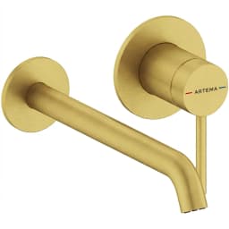 Artema Minimax Round Fırçalı Altın Ankastre Lavabo Bataryası - A4354925 görsel 1
