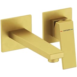 Artema Minimax Square Fırçalı Altın Ankastre Lavabo Bataryası - A4359225 görsel 1