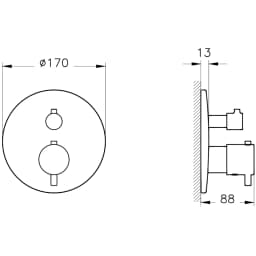 Artema V-Box Fırçalı Altın Ankastre Termostatik Banyo Bataryası - A4325825 görsel 2