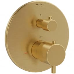 Artema V-Box Fırçalı Altın Ankastre Termostatik Banyo Bataryası - A4325825 görsel 1