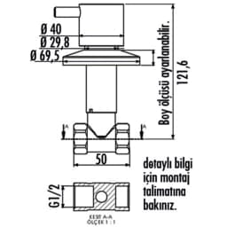 Creavit 1/2-1/2 Aç-Kapa Ara Kesme Valfi - MS.AC90L görsel 2