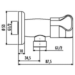 Creavit 1/2-1/2 Büyük Volan Ara Musluk - MS.AC300P görsel 2